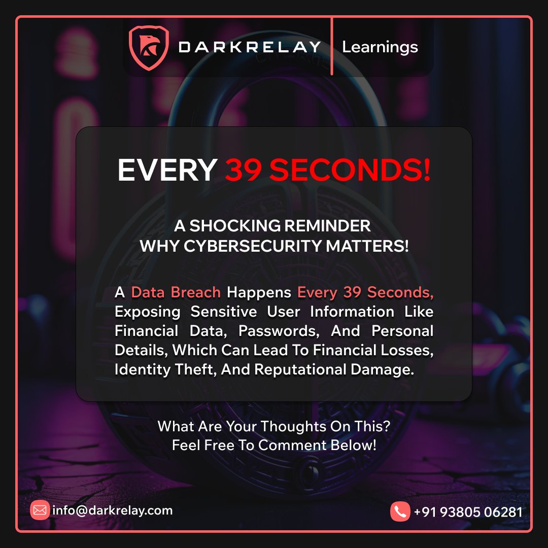 Data breaches got you stressed? Don't sweat it! DarkRelay, your one-stop Cybersecurity HQ, offers FREE courses to help you become a data defence pro. Learn to shield yourself: darkrelay.com/services
#datasecurity #infosec #encryption #cybersecurity #cybernews #databreach