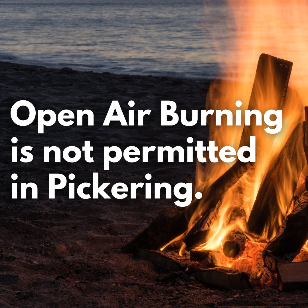 #PickeringFire reminds residents that open air burning is not permitted in the City of Pickering🚫 🔥no chimineas/bonfires 🪵no wood burning appliances Fire bowls, fire tables, and barbecues that burn propane are permitted✅ Visit pickering.ca/waterfront to learn more.