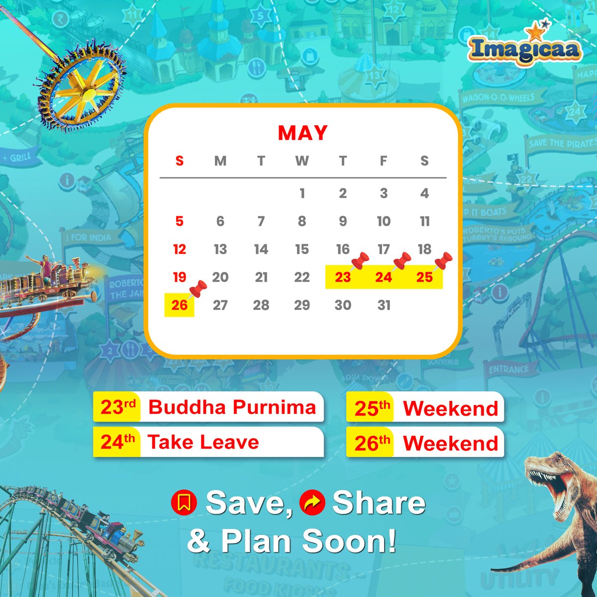 imagicaaworld's tweet image. #Longweekendalert! Mix a little fun and adventure this mini-break and head to Imagicaa! Explore a world of entertainment with our theme park rides🎢, water park slides 🌊and snow park chills!❄️

#longweekend #imagicaaworld #themepark #waterpark