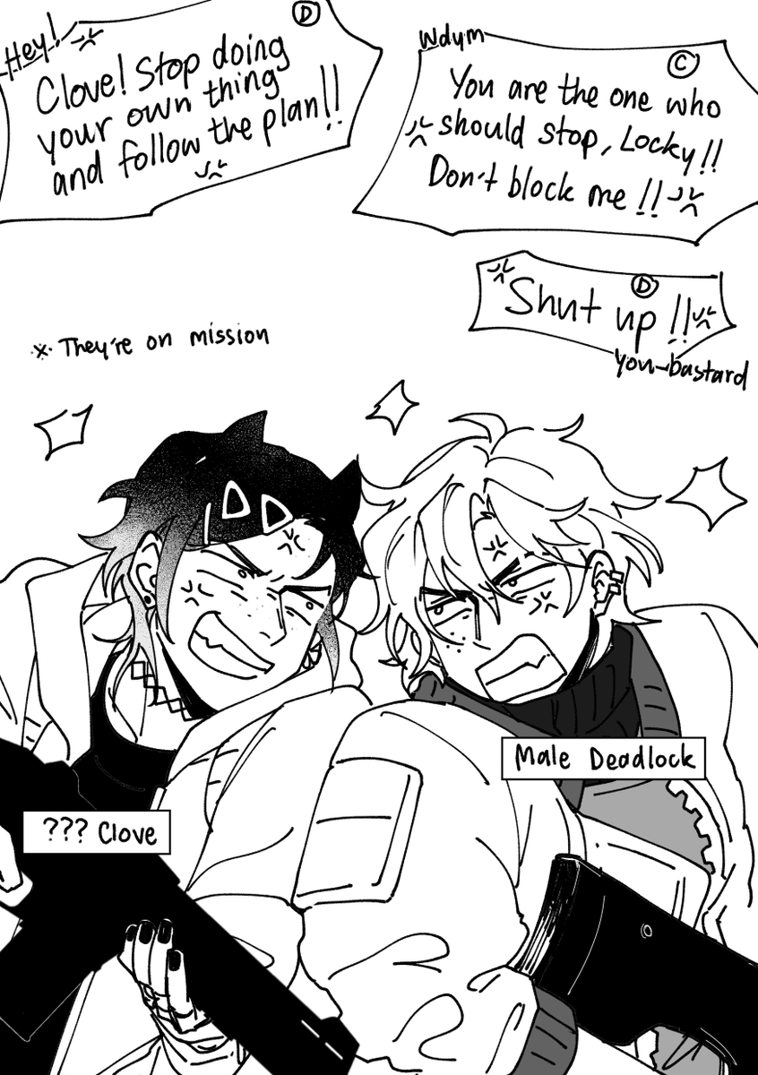 (edited) Let's save the girls

⚧️ Clove (They have muscular build)
♂️ Deadlock
♀️ Iso &amp; Gekko 