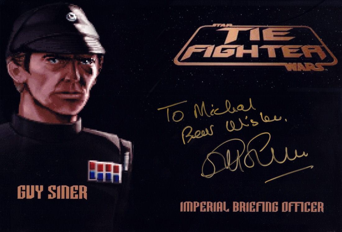 Autograph of @GuySiner who was the voice of the briefing officer in Tie Fighter. 

#tiefighter #xwing #starwars #lucasarts #lucasfilmgames #pcgaming #retrogaming #retrogames #retrogamer #dosgaming #dosgames