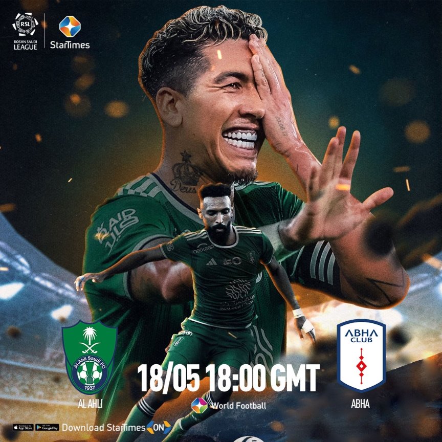 🔥 Don't miss the action! On March day 32 of the Saudi Pro League, third-placed #AlAhli hosts #Abha. Tune in to #WorldFootball channel 254/245 at 9:00 p.m. for the thrill. Download the #StartimesON app to stream live from anywhere, anytime.👇 bit.ly/45PvAFx