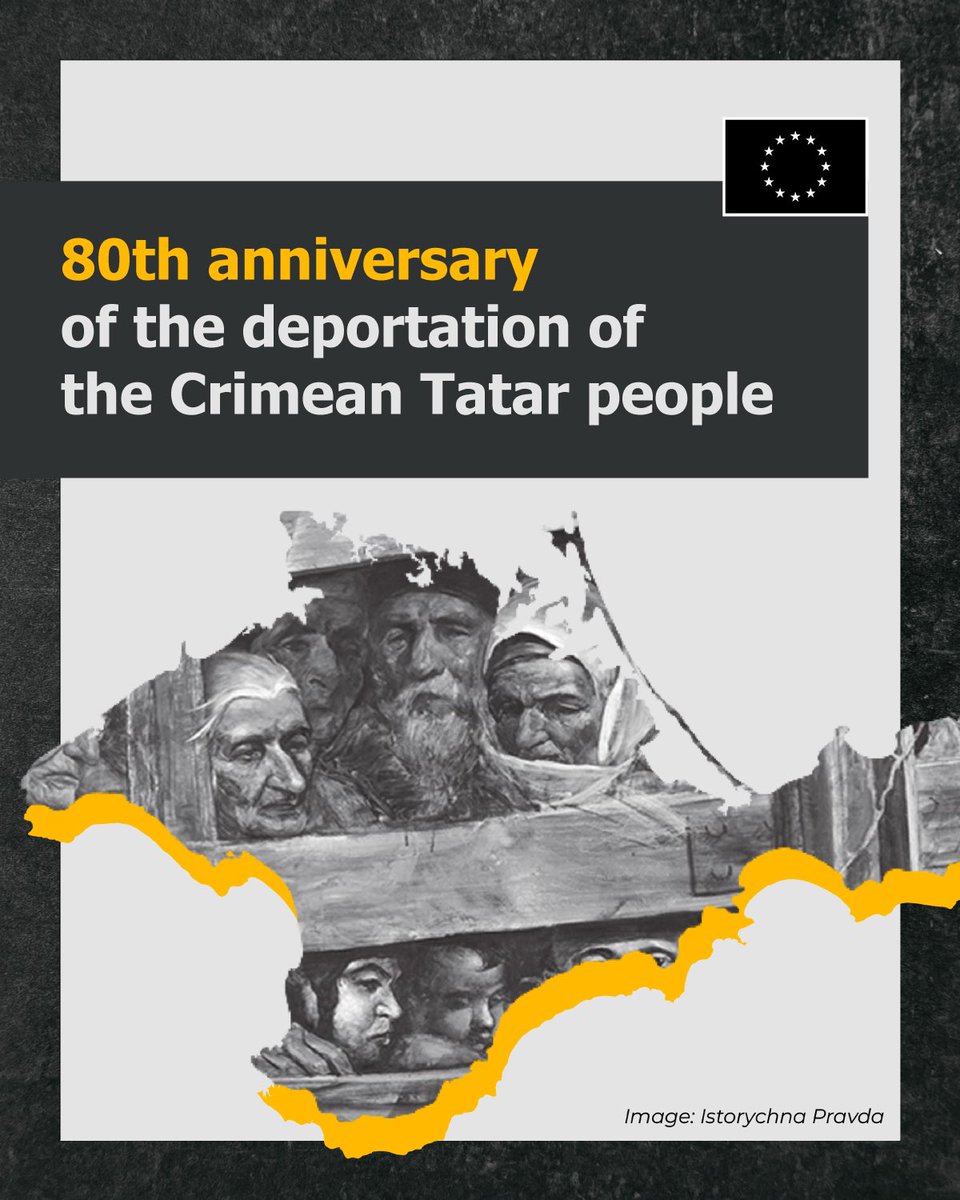 🇪🇺80 years ago, the Soviets deported nearly 200,000 Crimean Tatars. Today, we remember the victims and stand against Russia's ongoing human rights abuses – in Crimea and other 🇺🇦territories. Justice for Crimean Tatars is possible only in integral, sovereign, independent Ukraine.