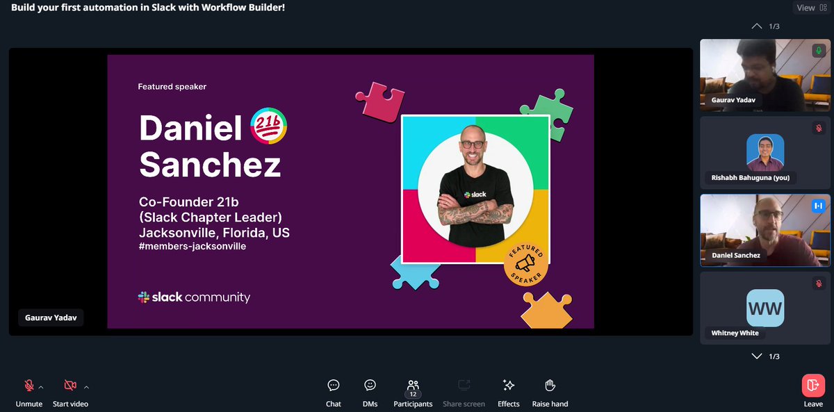 🧵Slack event | 18.05.24 | 07:00 PM IST 
Time to build your first automation in the workflow builder w/ Gaurav and Daniel