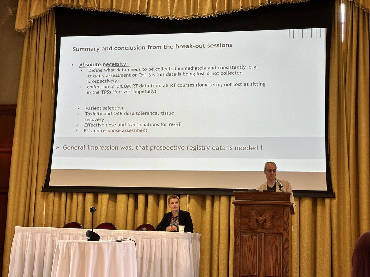 Third and final day of #ReCOG. Great discussions so far. Today will focus on the hard part: figuring out next steps to sustain momentum and collect meaningful data to study reirradiation. Thank you attendees and look forward to what comes next. <a href="/ASTRO_org/">ASTRO</a> <a href="/ESTRO_RT/">ESTRO</a> <a href="/UMichRadOnc/">UMich Rad Onc</a>
