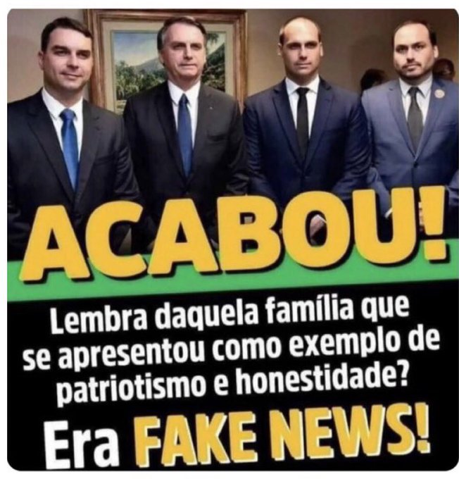 Acabou gado, a casa caiu, a honestidade do Bolsonaro e sua família era mais uma FakeNews do Carluxo ... 👇