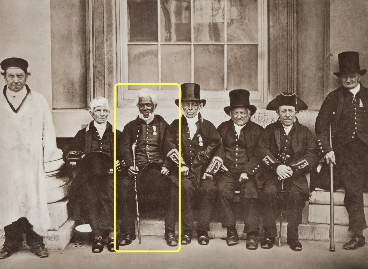 I've found a little more about the black Battle of Trafalgar veteran Richard Baker - photographed at Greenwich Hospital @orncgreenwich with his comrades nearly 50 years later - including perhaps why he joined the Navy when he did. We know he was born a slave in Baltimore in 1770