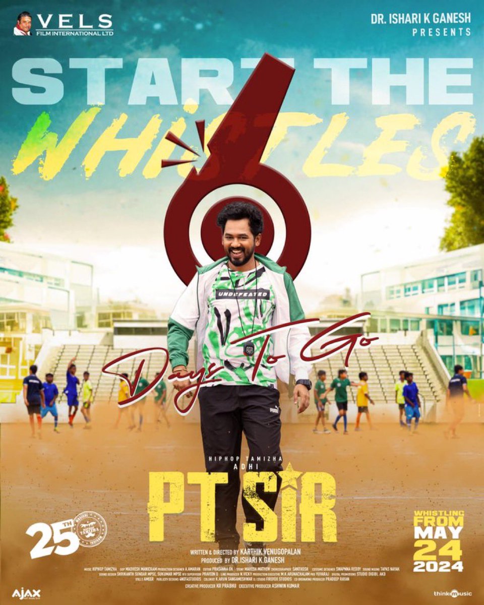 6 days to go for @hiphoptamizha 's Youthful Entertainer #PTSir release.. #HHT25 #FridayCinema