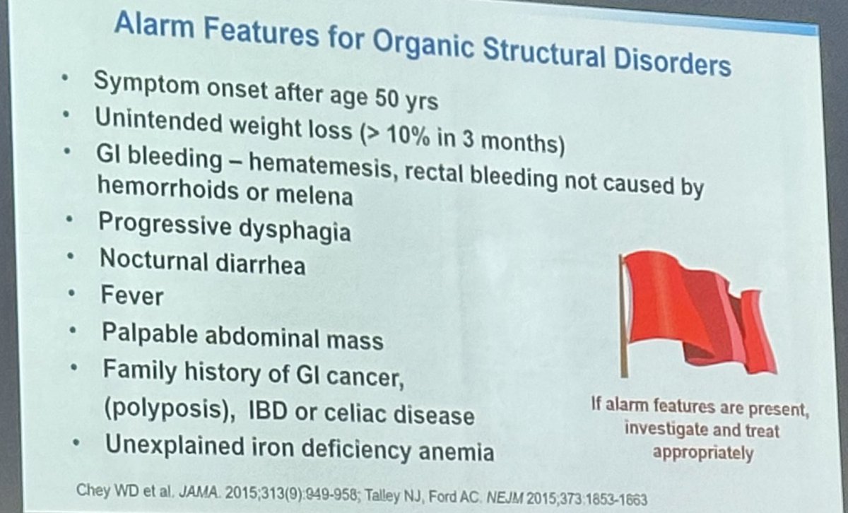 Not all chronic abdominal pain = IBS. @LinChangMD reviews broad differential to consider + some practical tips to risk stratify. 👉🏻 diffuse vs. localized pain 👉🏻 + Carnett’s sign = abdominal wall pain 👉🏻 neg FCP / CRP = very low risk of #IBD 👉🏻 eval for alarm signs #DDW2024