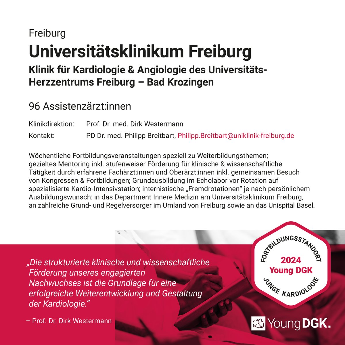 Young DGK (@youngdgk) on Twitter photo Das Universitäts-Herzzentrum Freiburg – Bad Krozingen wurde als Fortbildungsstandort Junge Kardiologie ausgezeichnet! 🎓❤️ #Kardiologie <a href="/UHZ_UNIFreiburg/">UHZ Freiburg - Bad Krozingen</a> <a href="/dirkwestermann/">Dirk Westermann</a> <a href="/Kardiophil/">Philipp Breitbart</a>
👉herzmedizin.de/fuer-aerzte-un… Das Universitäts-Herzzentrum Freiburg – Bad Krozingen wurde als Fortbildungsstandort Junge Kardiologie ausgezeichnet! 🎓❤️ #Kardiologie <a href="/UHZ_UNIFreiburg/">UHZ Freiburg - Bad Krozingen</a> <a href="/dirkwestermann/">Dirk Westermann</a> <a href="/Kardiophil/">Philipp Breitbart</a>
👉herzmedizin.de/fuer-aerzte-un…