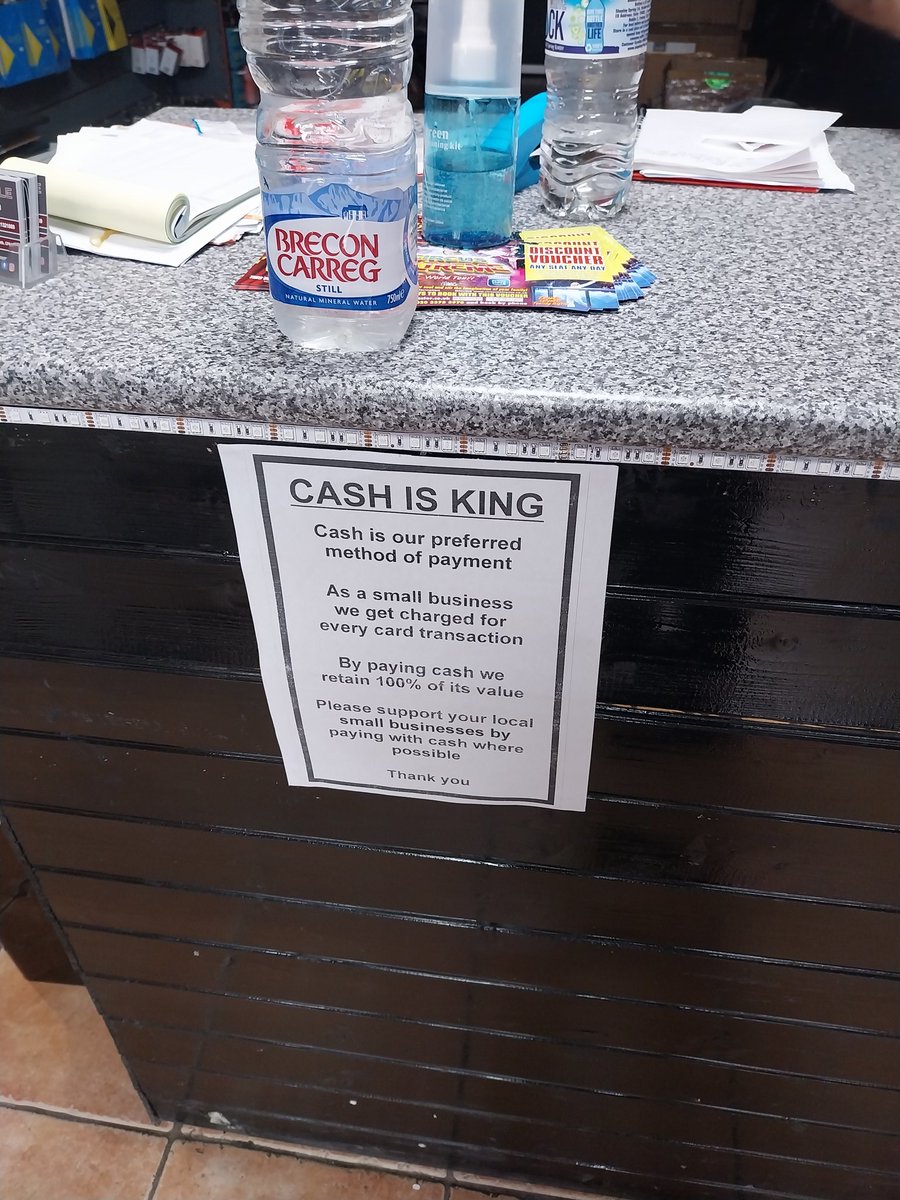 Came across this store in Penarth with a sign that says 'cash is king'.

Show him some support.