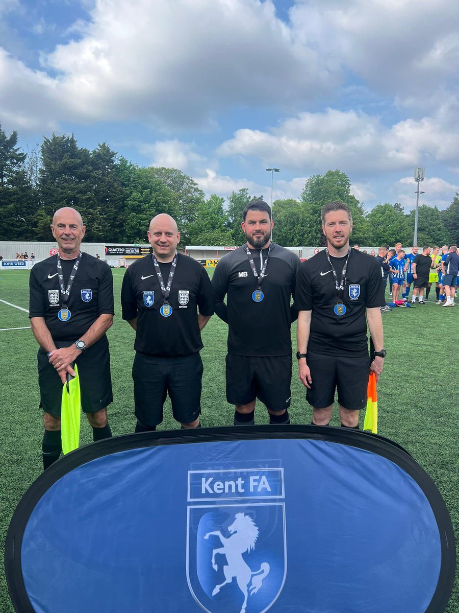 CUP FINAL THANK YOU’S A brilliant day of Kent Football. A big thank you to our Adult County Cup partner, @dfdsukire, for their support of grassroots football in Kent, to @ChathamTownFC for their generous hospitality today, and to our appointed match officials. #ProudCFA