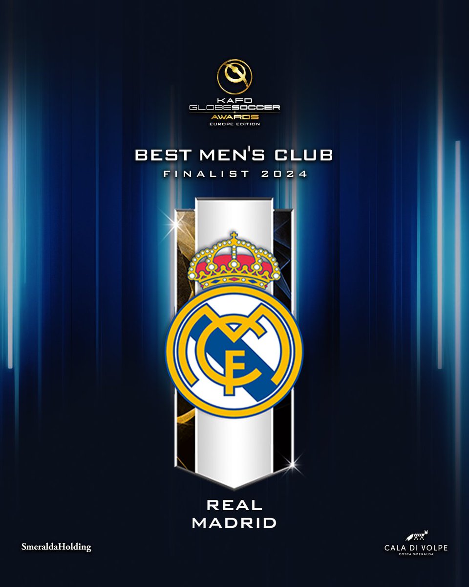 Can Real Madrid seize the title of BEST MEN'S CLUB at the @KAFD #GlobeSoccer European Awards? 🏆 @RealMadrid #KAFD #HotelCaladiVolpe #SmeraldaHolding #LaLigaAwards