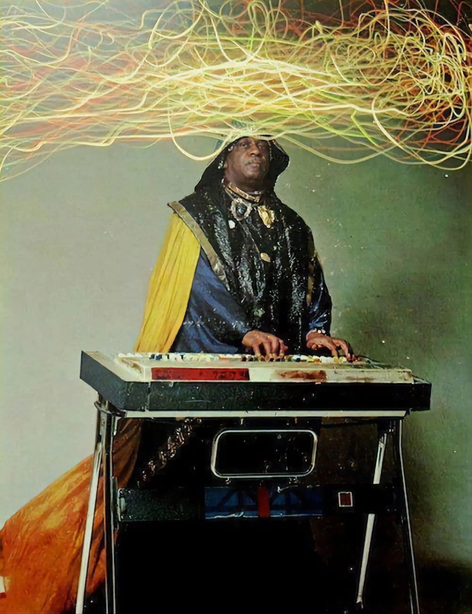 «People have a lot more of the unknown than the known in their minds. The unknown is great; it's like the darkness. Nobody made that. It just happens. Light and all that — someone made that; it's written that they did. But nobody made the darkness» Sun Ra playing the unknown.