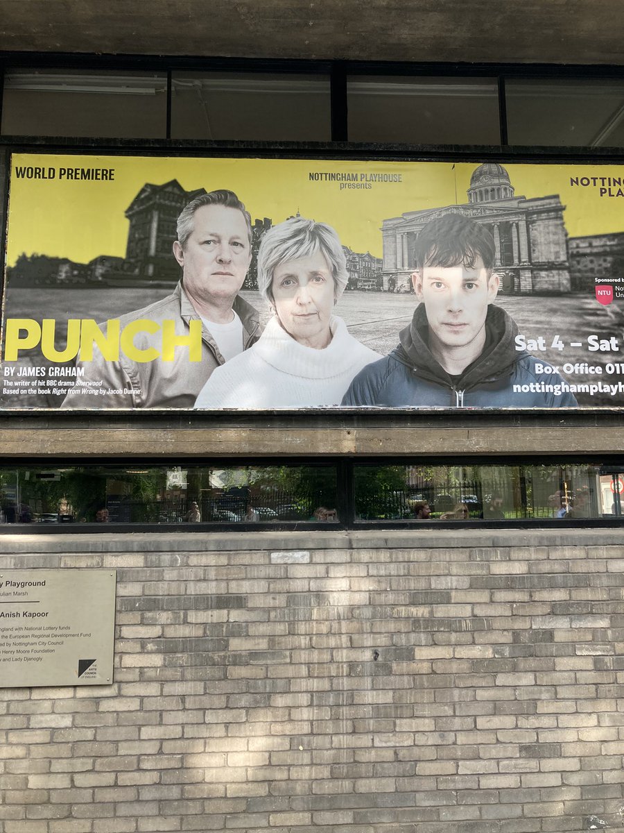 Beccacacaca's tweet photo. Just watched the profoundly moving performance of ‘Punch’ @NottmPlayhouse about the Restorative journey of Joan, David and @JacobFreeeman. Dedicated to the memory of James Hodgkinson. Incredible piece of theatre. https://t.co/74KuVRd1yD