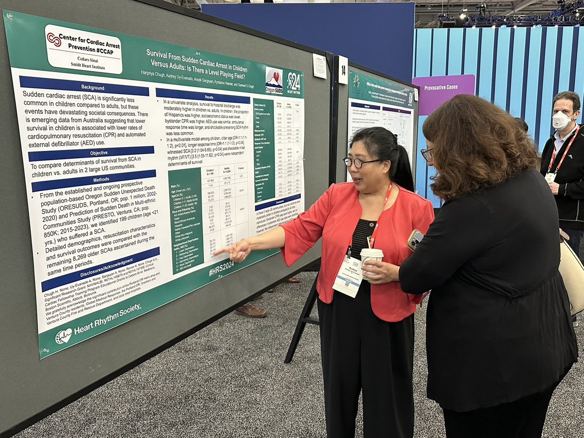 Dr Audrey Uy-Evanado presenting her work on survival from #SuddenCardiacArrest in children #HRS2024 is there a level playing field? #CCAP @SmidtHeart @CedarsSinaiMed @CedarsSinai #Epeeps #Cardiotwitter
