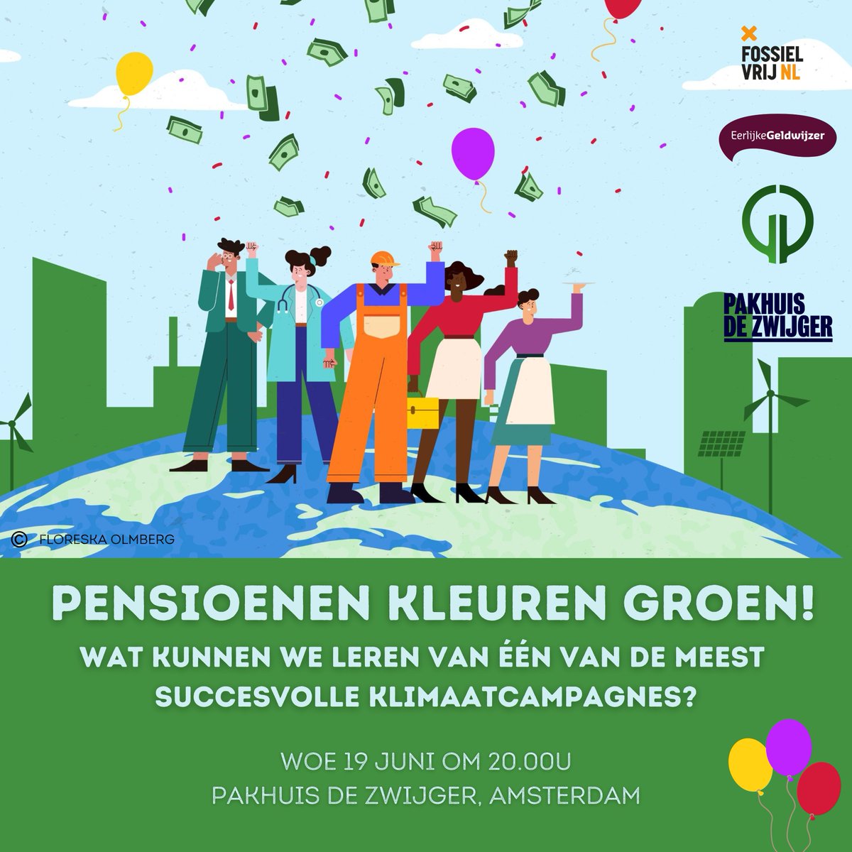 🎉 Yes door vele actievoerders zijn meerdere #pensioenfondsen gestopt met investeren in fossiele bedrijven!

🙌19 juni vieren we deze stappen! Geniet van inspirerende verhalen van campaigners, bestuurders muziek en een onthulling.. 

✅Meld je hierrrr aan: ap.lc/RNUkN