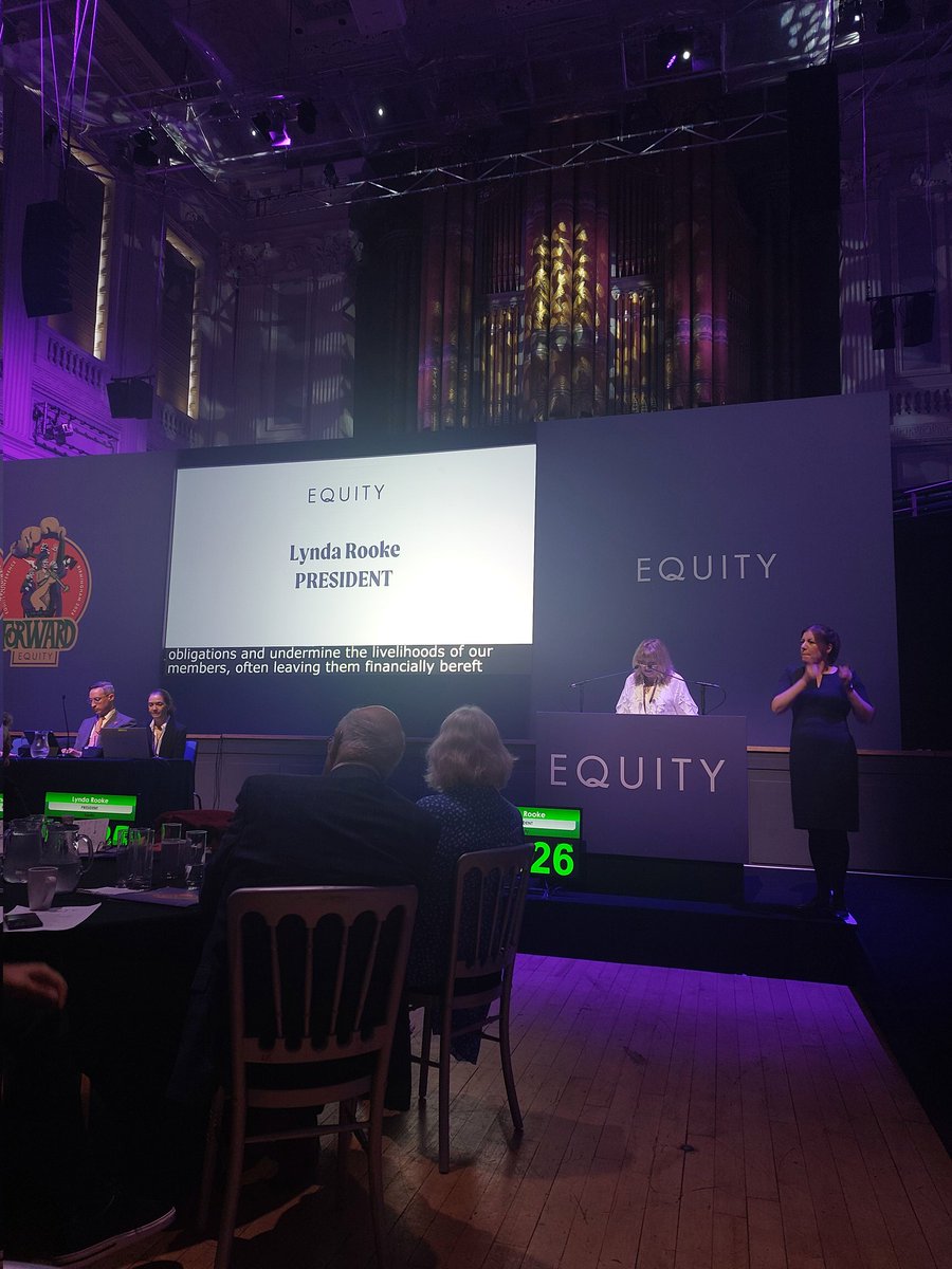 Our President @LyndaRooke gets the @EquityUK Conference off to a cracking start in the beautiful surroundings of Birmingham Town Hall!