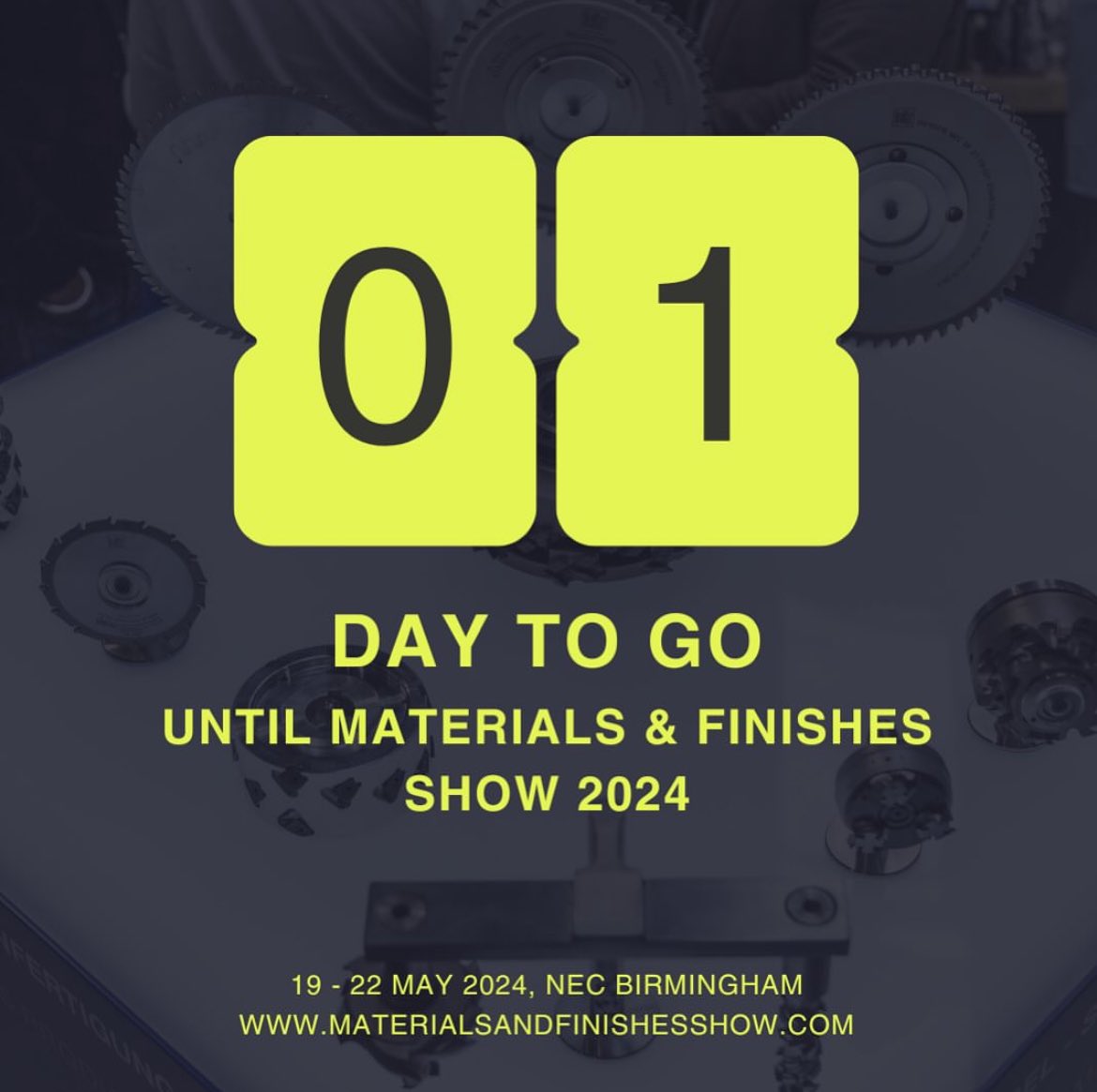 🤩🤩🤩SEE YOU TOMORROW 🤩🤩🤩

THE DOORS TO MATERIALS &amp; FINISHES SHOW ARE OPEN TOMORROW @ 10AM🥳🥳🥳

Register for FREE using the link materials-finishes-show-2024.reg.buzz/x ✍️