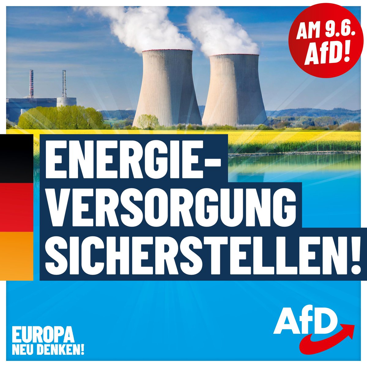 Ich finde sehr gut, dass die AfD sich für einen ausgewogenen Energiemix einsetzt, der Kernkraft nicht ausschließt.
Europawahl am 9. Juni 2024
#IchwaehleAfD  #nurnochAfD
#Deutschlandabernormal  #AfD  💙