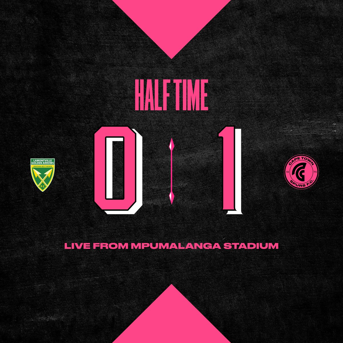 Warriors are in the lead at the break… #CAPETOWNSPURS #URBANWARRIORS #PSL #DSTVPREMIERSHIP #OURYOUTHOURFUTURE #CAPETOWN #SOUTHAFRICA