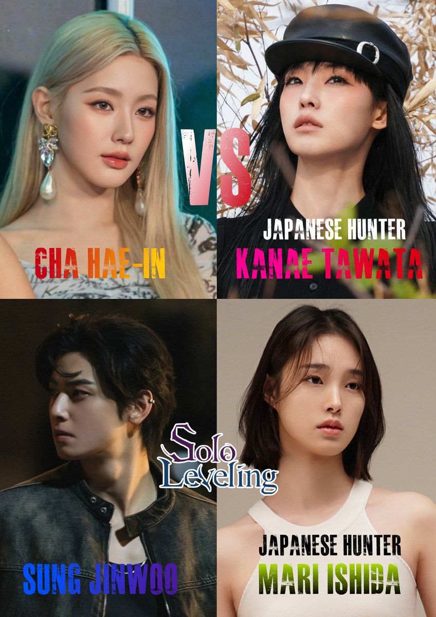 #SoloLeveling visual characters in the real life

#CHAEUNWOO as Sung Jinwoo (The Shadow Monarch) S-Rank

#MIYEON #GIDLE as Cha Hae-in (Vice Guild Master) S-Rank

#JeonSoNee as Kanae Tawata (Japanese hunter) S-Rank

#KangHaeLim as Mari Ishida (Japanese hunter) S-Rank

@dncwebtoon3
