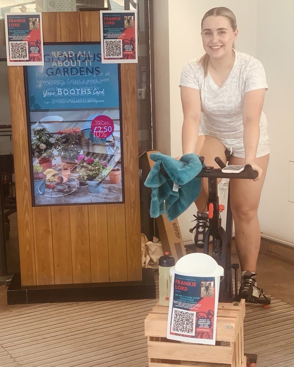 🚲 Frankie is taking on the London 2 Paris challenge in June and is completing a training ride today in Hesketh Bank to help raise funds for Cure Leukaemia if you'd like to pop in and show your support!