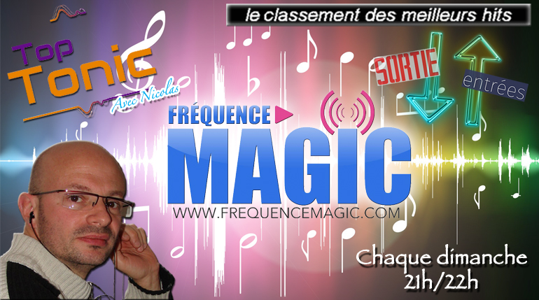 A suivre sur FREQUENCE MAGIC:

18h30: 'La reprise'
19h00: 'Pop Rock Time'
20h00: 'Les artistes ont la parole'
21h00: 'Top tonic'

Live : frequencemagic.com/player.html
Boutique: MagicBoutique.fr

#FrequenceMagic #FM
#Radio #WeekEnd #Reprise #PopRock #LAOLP #TopTonic