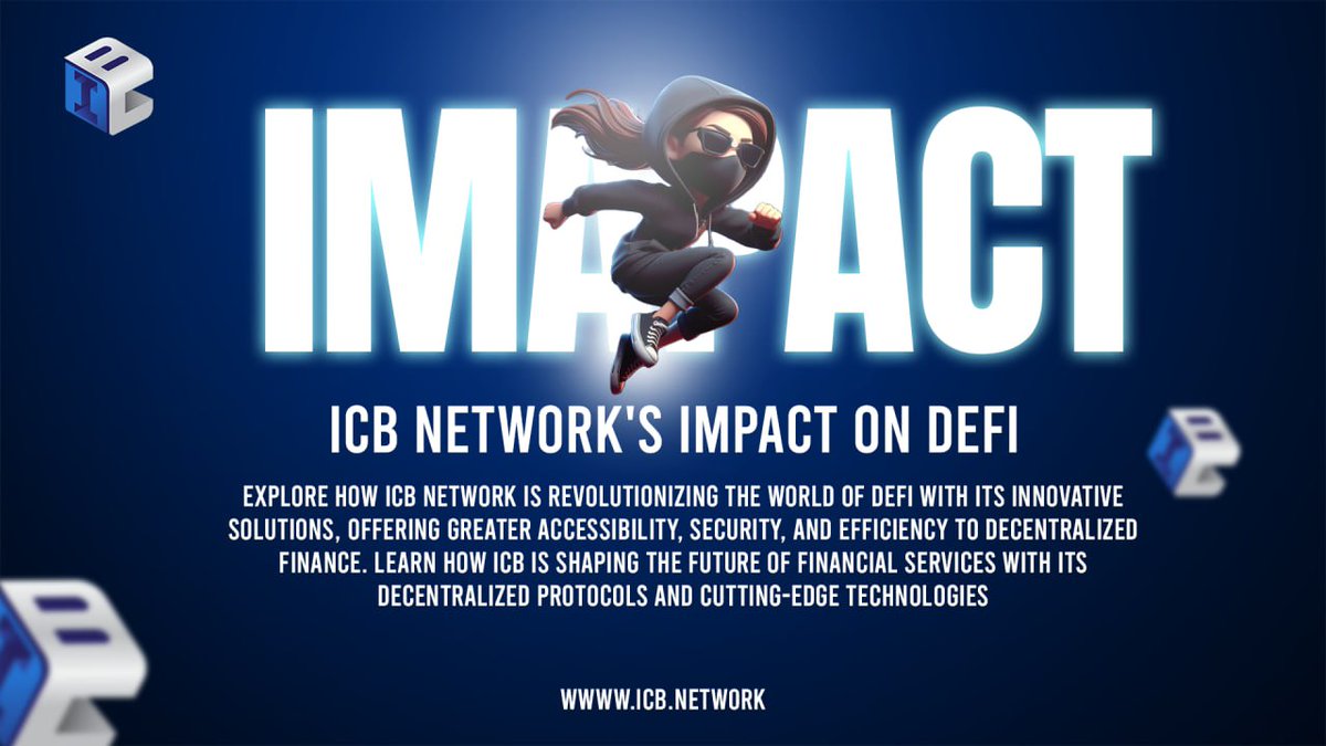 🚀 Explore #ICBNetwork's transformative impact on DeFi! 
🌐  Revolutionizing decentralized finance with innovative solutions, we're  enhancing accessibility, security, and efficiency.
Discover how ICB is  shaping the future of financial services with cutting-edge technologies