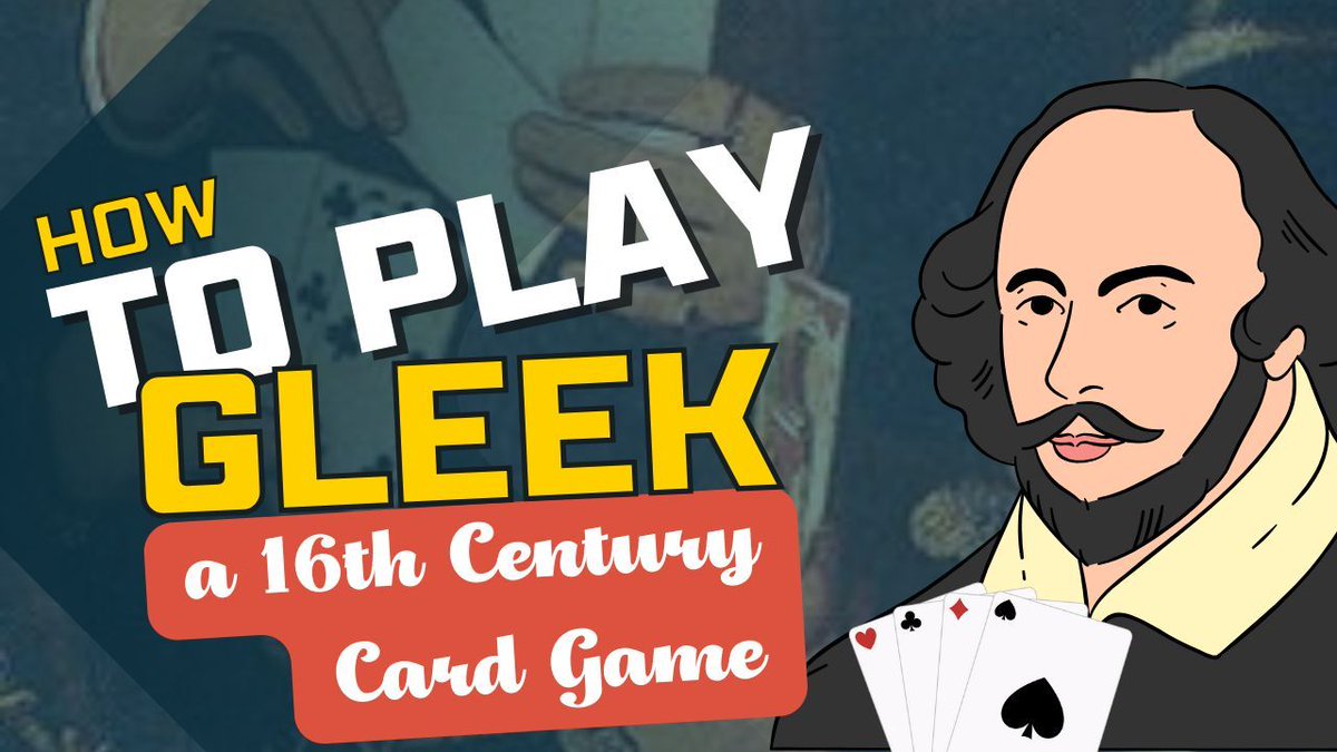 Shakespeare mentions 'gleek' and 'gleeking' in his plays, but did you know that's the name of a 16th century card game? Learn how to play this game right now on #ThatShakespeareLife buff.ly/3K7TlAe