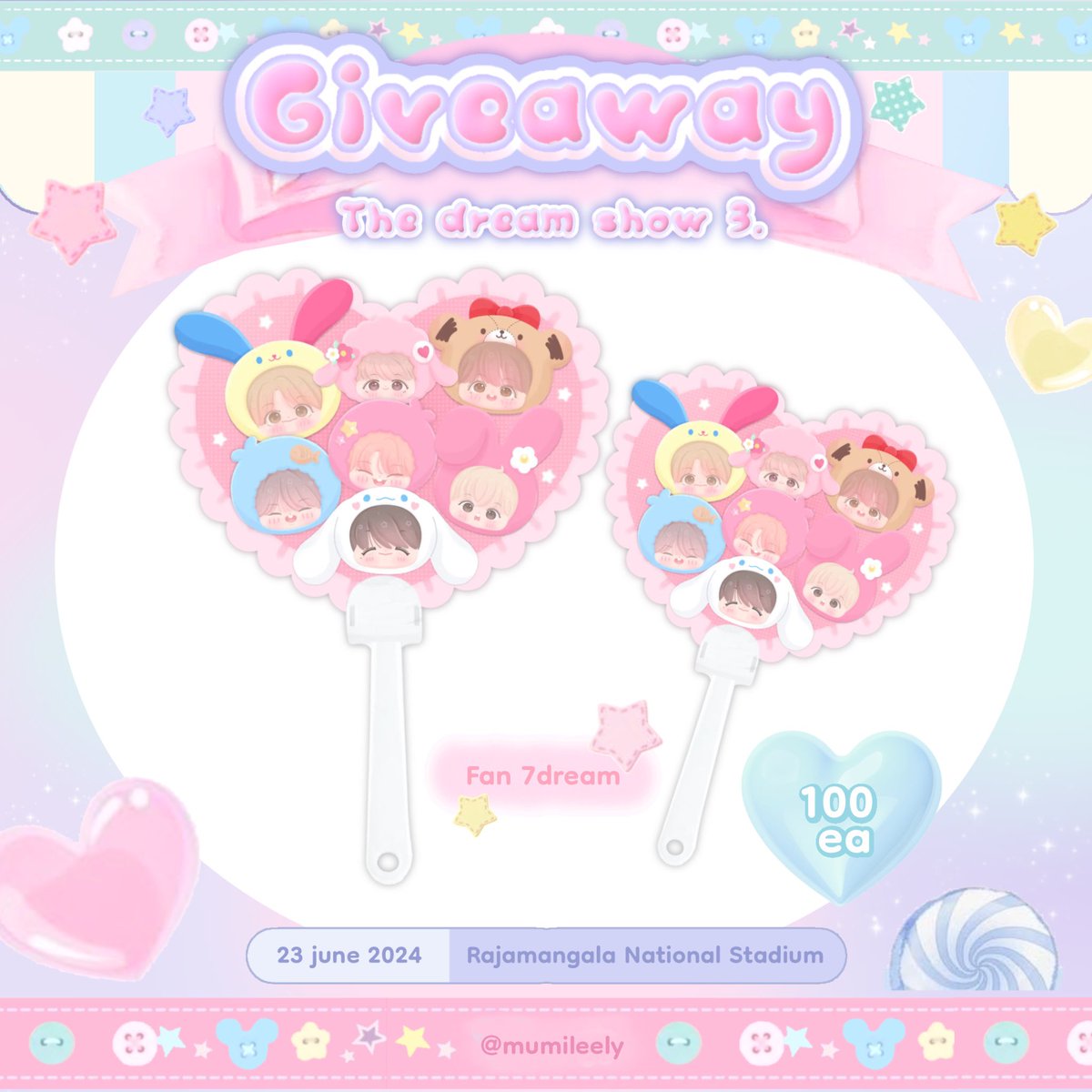 pls rt & show rt  (✿˘˘✿) 
♡ give away dream show 3 bkk part 2 ♡
♡ fan nct dream sanrio 100 ea ♡
❥･•  date : 23 june 2024 time : tba ♡ྀི
❥･•  location : Rajamangala National Stadium ♡ྀི
#NCTDREAM_THEDREAMSHOW3_in_BKK #NCTDREAM_THEDREAMSHOW3inBKK