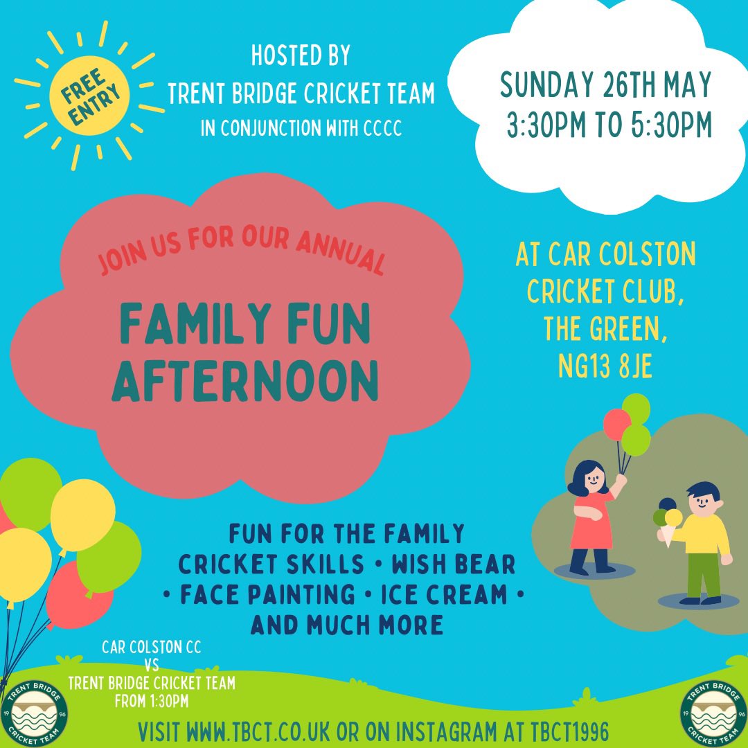FAMILY FUN AFTERNOON
Sun 26th May, 3:30pm

For further info email tbct1996@gmail.com

Please share &amp; support. Are you interested to start, want to get back involved or help in another capacity (support, officiate, volunteer, sponsor &amp; more) come along &amp; find out more, open to all
