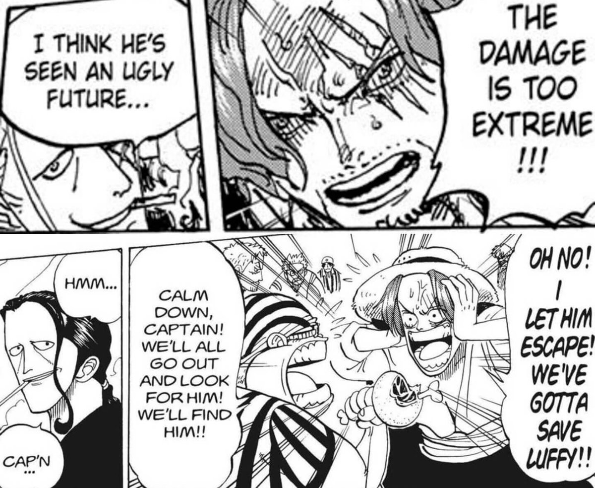 Shanks was afraid about the damage Kidd may cause, but Beckman looked relaxed. Oda: Shanks isn't perfect. The important scene in ch.1 is where Shanks was at a loss when Luffy got abducted. Anyone can draw just a cool character. Beckman smiles and supports Shanks. (2022)