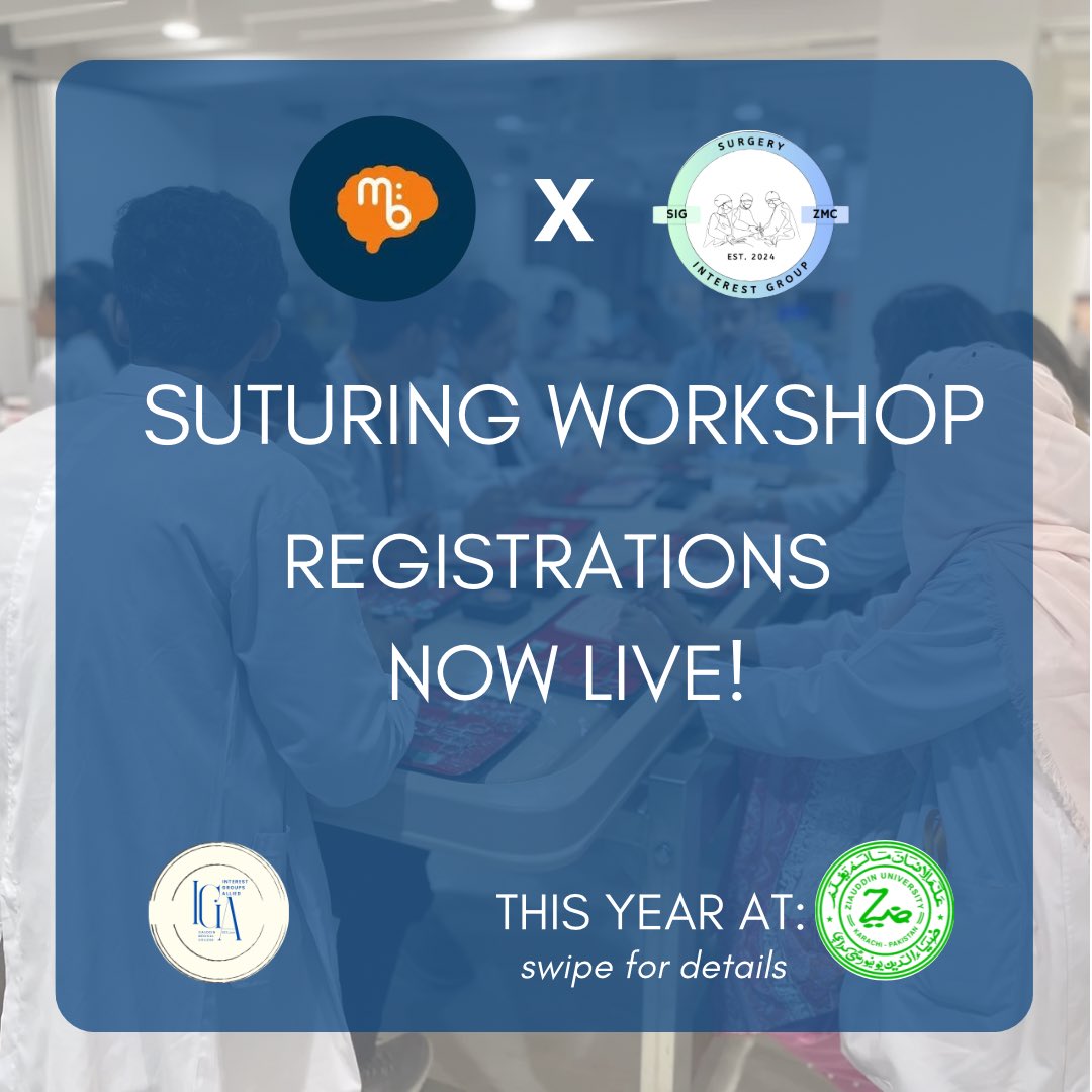 BrainPakistan's tweet photo. ANNOUNCEMENT!!
We are excited to inform you that the registrations for our much awaited Suturing Workshop are now open!!

Please read the instructions before signing up!!

https://t.co/J3Duaw8aJ9 https://t.co/aS2JioQbGb