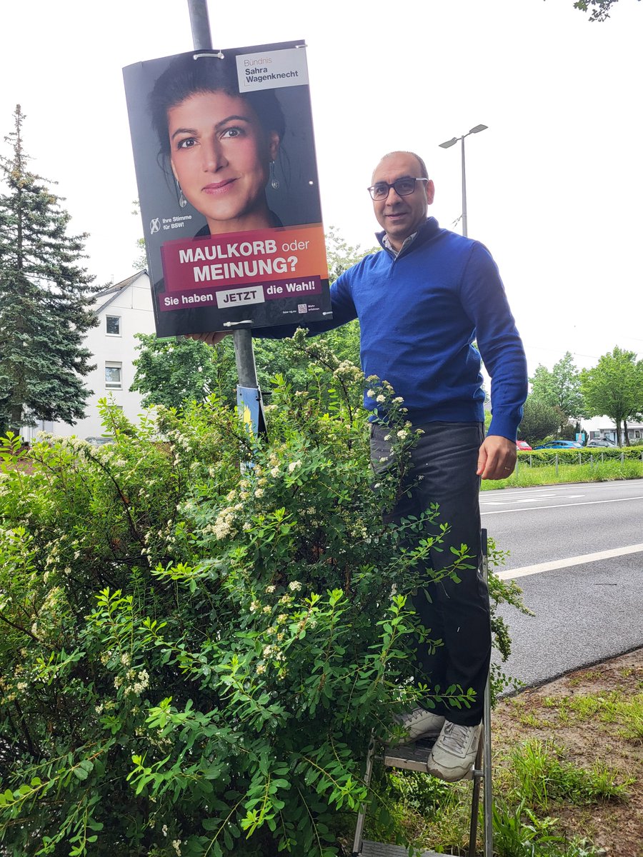 Heute war #Darmstadt dran! Ein großes Dankeschön an alle Unterstützer des @Buendnis_SahraW , die in diesen Wochen den Europawahlkampf des #BSW mit dem Anbringen von Plakaten und Verteilen von Flyern unterstützen. Und nicht vergessen: Am 09. Juni wählen gehen! Das BSW findet Ihr