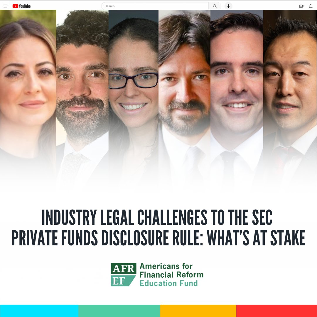 Want to understand the legal challenges against the SEC's authority? Watch the recorded webinar featuring legal scholars, think tank leaders, and shareholders as they discuss this complex issue (moderated by AFR’s Andrew Park). Watch here: youtube.com/watch?v=xjTlGe…