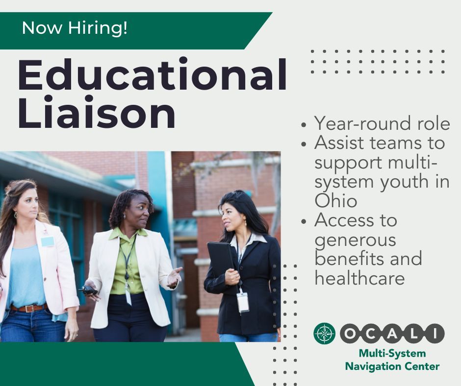 Looking for a career that helps others? Want a role that is flexible and fulfilling? Use your skills to help our Center support school teams and agencies serving multisystem youth in Ohio. buff.ly/49WbPyl #NowHiring #EducationalLiaison #MultisystemYouth