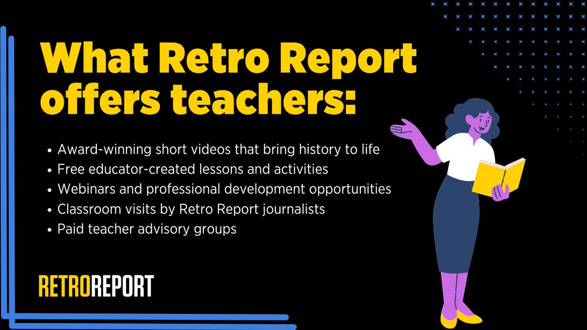 Are you new to Retro Report? Visit our website today to learn how to take advantage of our free resources. Access short videos, classroom-ready materials, webinars and more. retroreport.org/video-library/… #teachertwitter #edchat