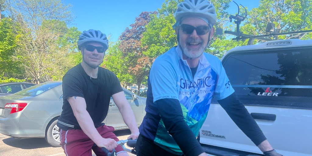 It takes some training to run, bike and swim in a #triathlon. Our athlete Adam and guide John are doing just that, riding 20 miles together as they train for not one... but two triathlons this summer. Let's cheer them on! #nwaba #nwblindathletes