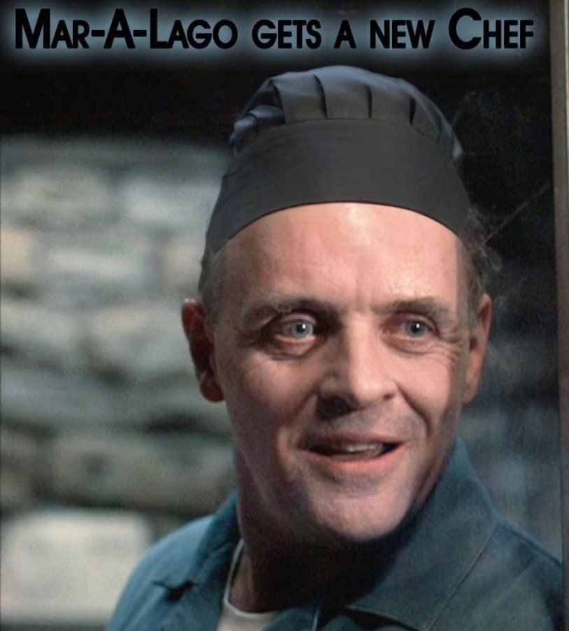 New chef at Mar-a-Lago! He likes to cook with a fine Chianti! 😂