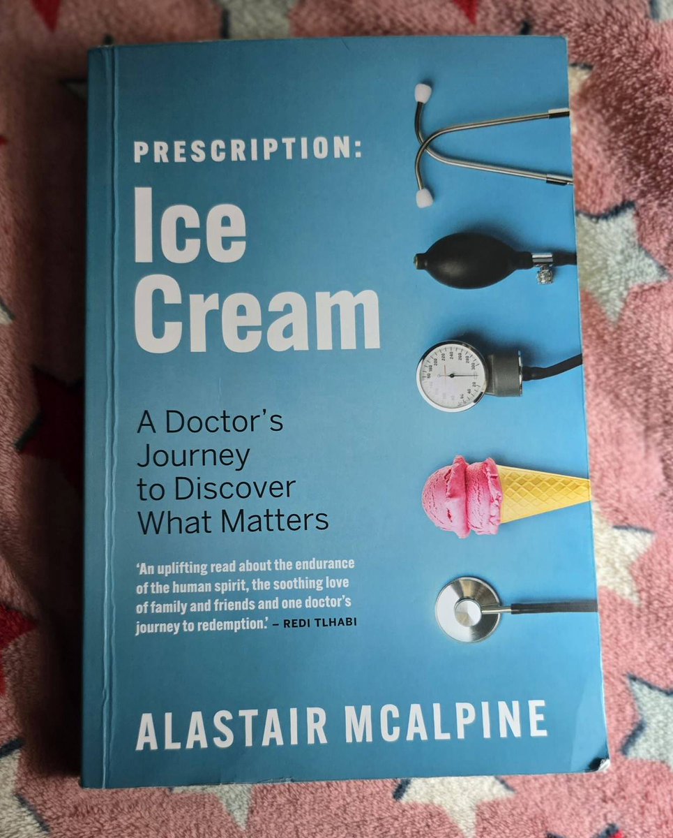#BetweenTheCovers

#AlasterMcAlpine's fabulous book #Prescription:IceCream documents his time as a medical student at Bara and how he fought through an alcohol addiction.

Real read. 
No fluffs. 
I was drawn to his honesty.

Highly recommended.