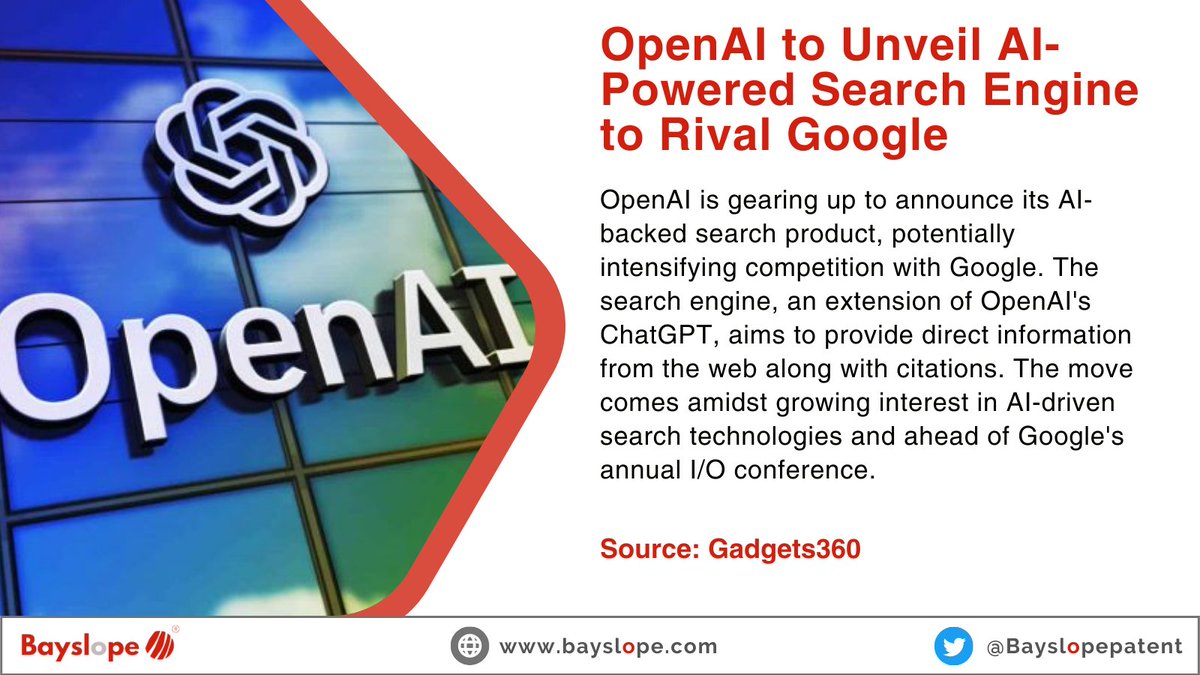 OpenAI Launches AI-Powered Search Engine to Challenge Google.

#OpenAI #AISearchEngine #GoogleRival #TechInnovation #AIRevolution #ChatGPT #WebSearch #TechNews #ArtificialIntelligence #SearchTechnology #DigitalTrends #GoogleIO #SmartSearch #AICompetition