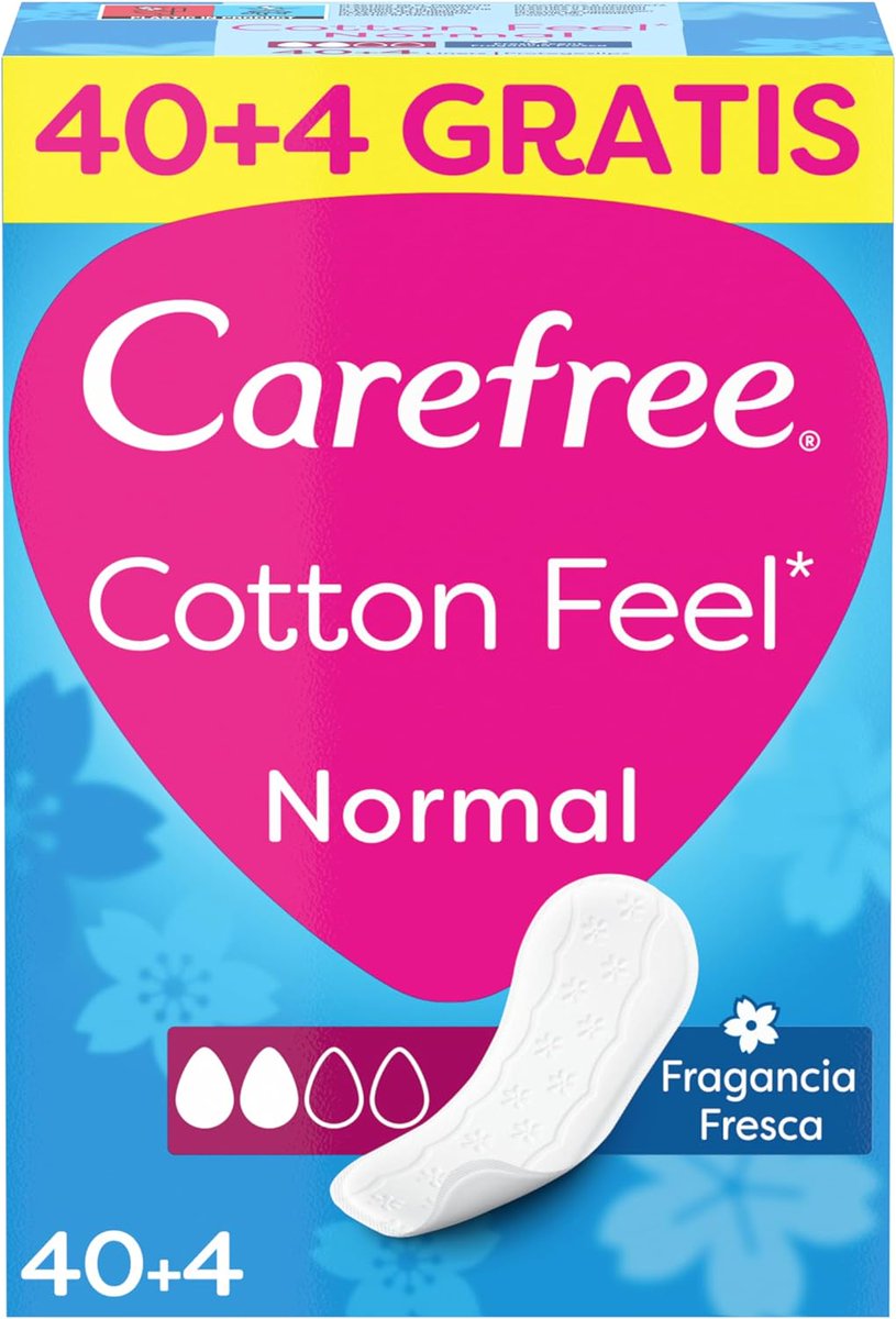🎁 OFERTA FLASH -75% SOLO 1.7€ 🎁 Carefree Salvaslip Cotton Fragancia Fresca 44 unidades 120 g amzn.to/3QT1OLE