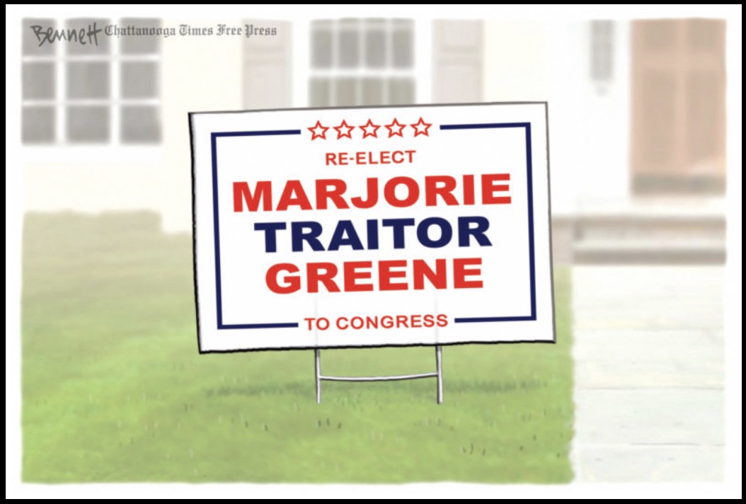 I never thought I'd agree w/Marjorie Taylor Greene but I truly agree w/this: “The people are fed up ... They’re looking at Republicans in Washington & laughing at us. They think we are a complete joke.” tinyurl.com/dkah4vjk #MarjorieTraitorGreene #MAGARepublicans #ABlueView