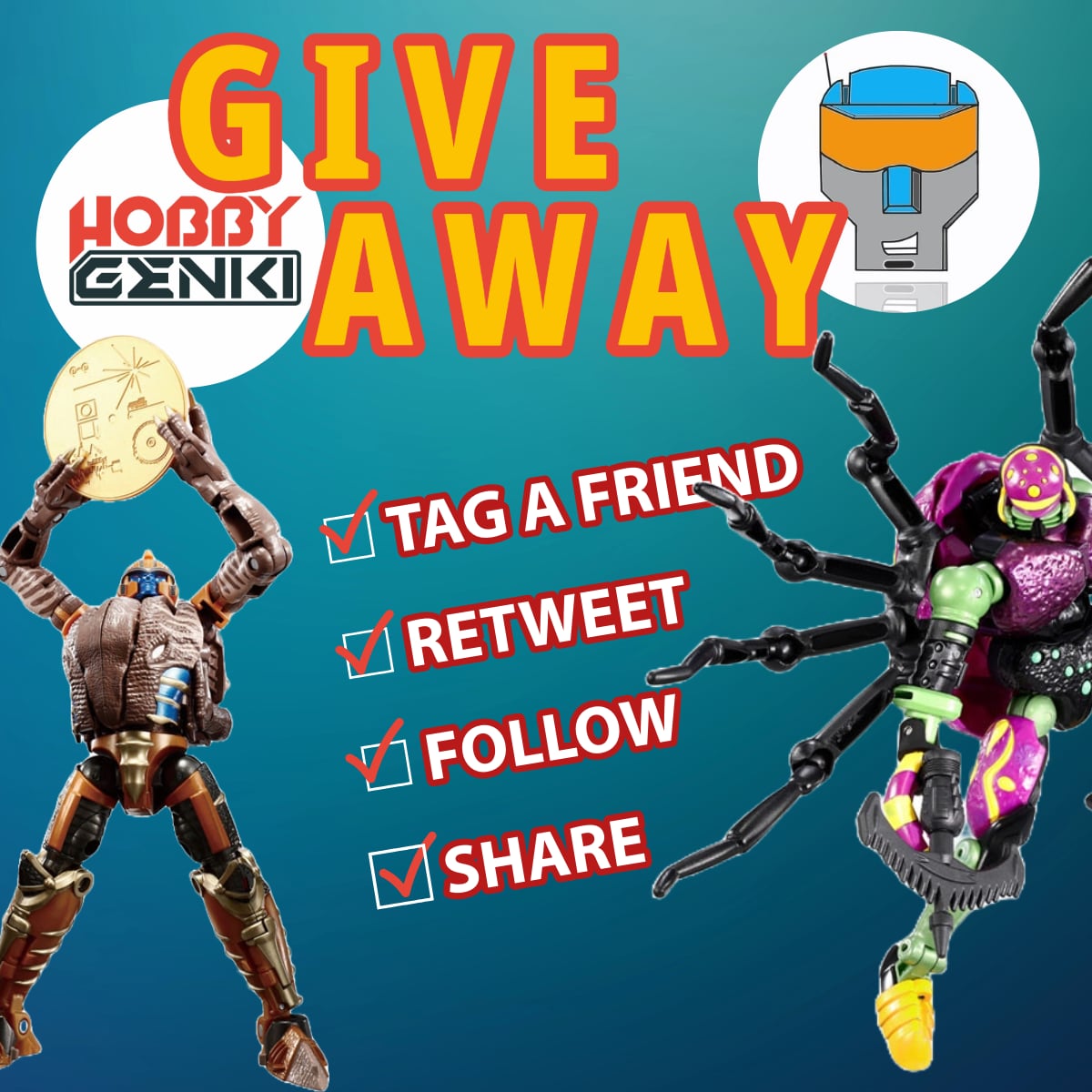So @HobbyGenki and I are doing a GIVEAWAY on the TRANSFORMER SHOWDOWN OF TREACHERY set. All you have to do is Retweet, follow, share, and tag a friend! This will last till for one week (Sat the 25th), and then Hobby Genki will pick a winner!! This giveaway is worldwide!!