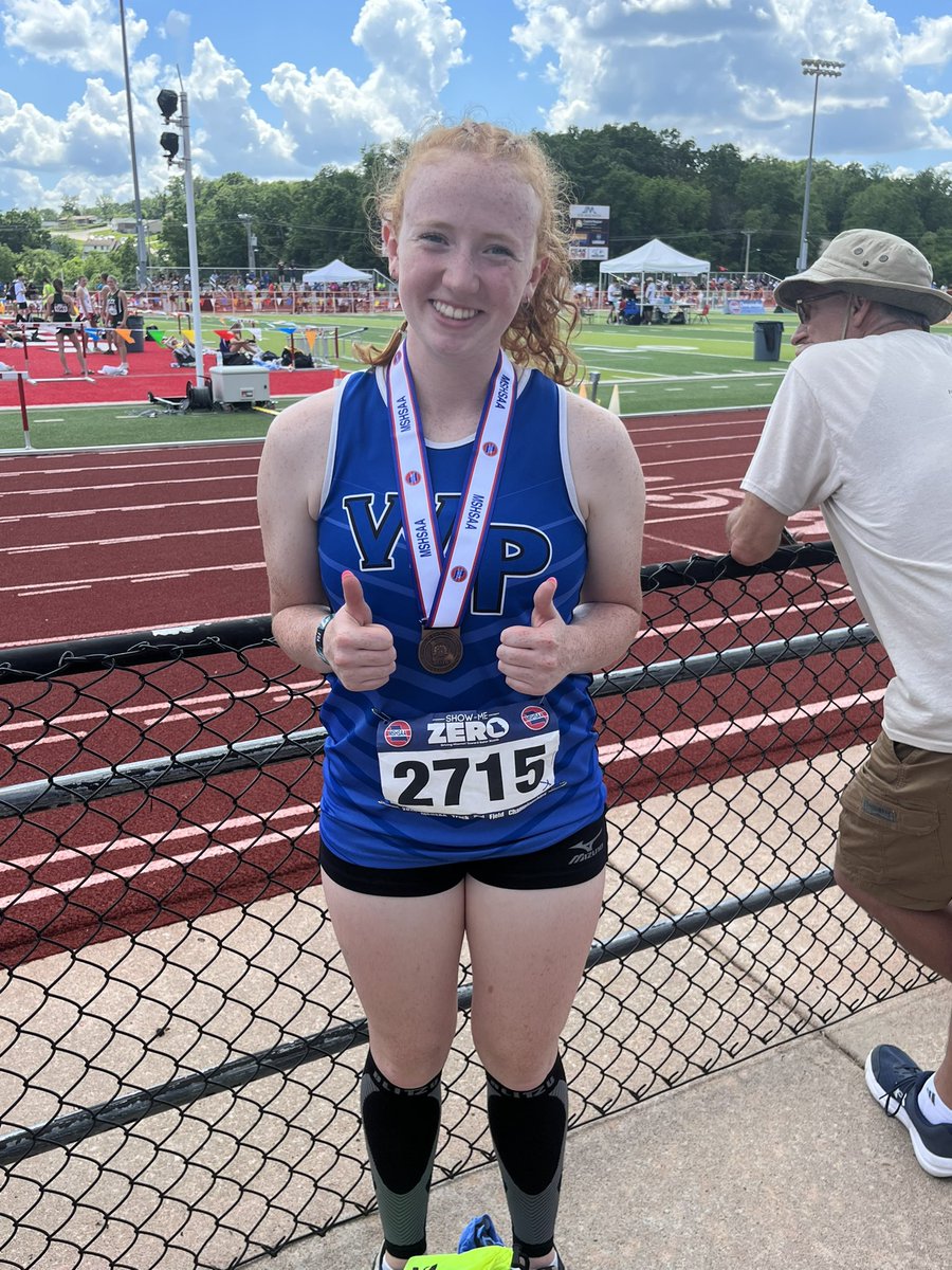 Our first medal on the weekend! 
Maddie Mc earned 8th place in javelin. Our first Jav medalist in WP history, and she is the school record holder. #leaveyourmark #medalday