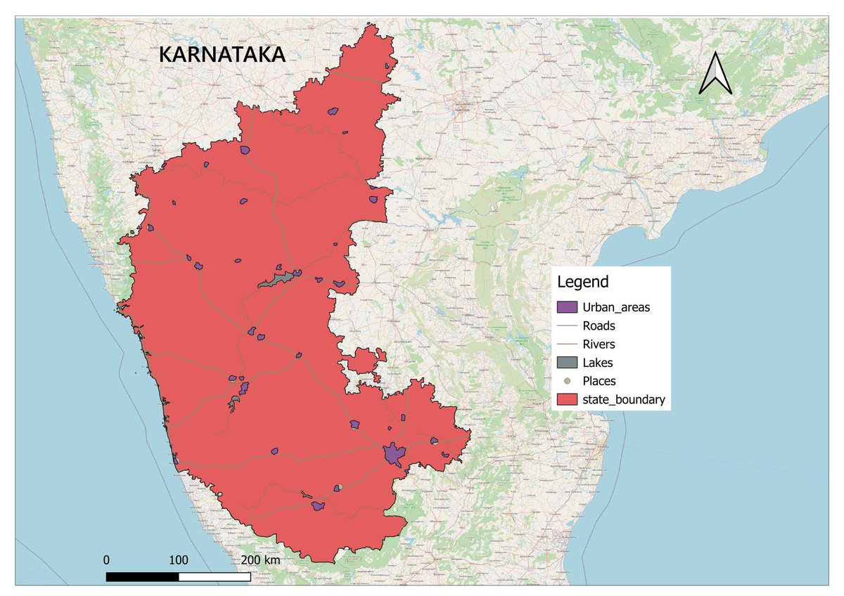 ShadieToleigh's tweet image. #30DaysOfQGIS
Day 5
#Batchprocessing
#spatialthoughts
#Qgis
Learned how to clip multiple layers to a state polygon in a single operation
Reprojected all the layers to a UTM projection