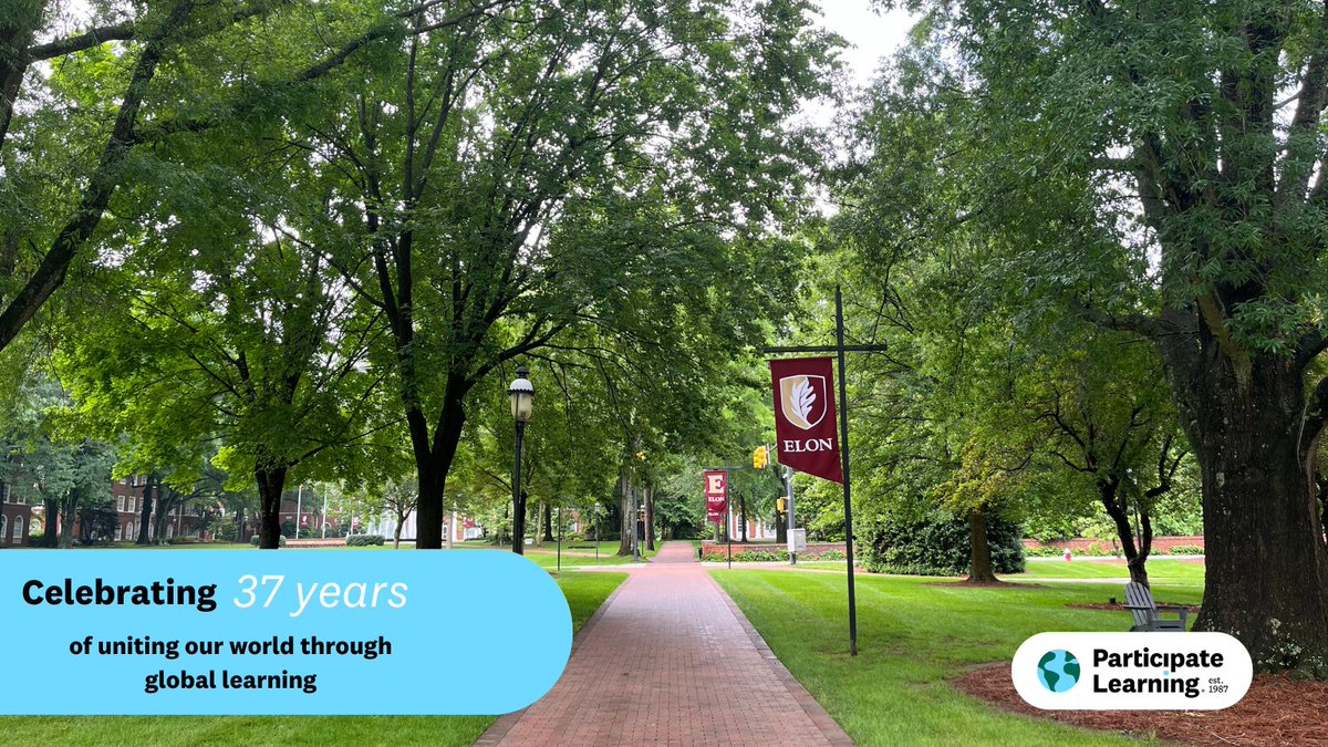 As we wrap up a week filled with memories and celebrations of 37 years of #UnitingOurWorld through global learning, we can't think of a better way to close out this week than by spending the day at @elonuniversity, where the idea of our organization took root. 🏫🌎🌟 [1/4]