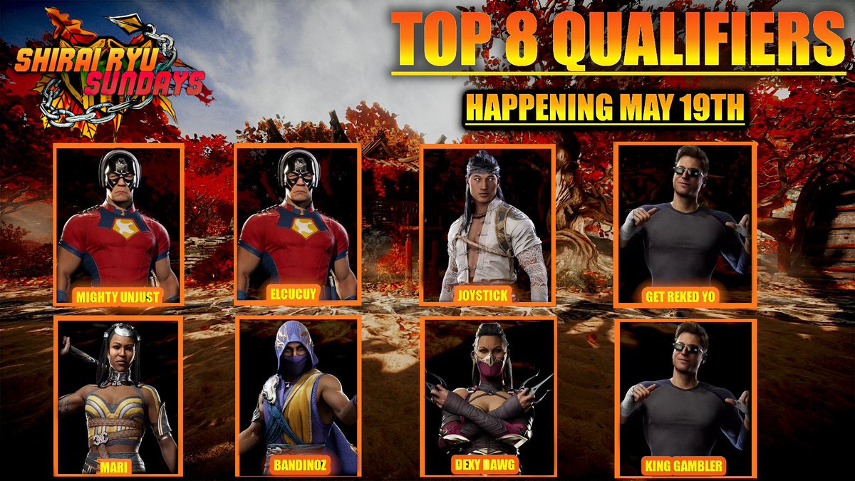 The SRS Season 3 finale is TOMORROW night at 6:00 pm est! 🍁🍁🍁

Who do YOU think is taking the Season 3 Champion title home?? 👀

#MortalKombat1