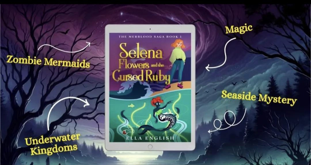 🧜‍♀️🧜‍♂️🧜🧜‍♀️
From London to a ghostly seaside mansion, a tale of mystery and mermaids unfolds.

Selena Flowers And The Cursed Ruby 

Amazon: a.co/d/6djYa35

#Middlegradebooks #writerslift #mermaidbooks #kidlitchat #mglit #mustread #scifichat #yalit